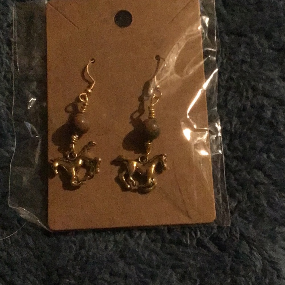 Beautiful handmade beaded unicorn earrings